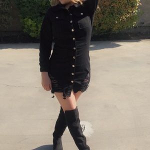 Denim black dress